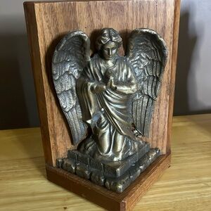 Metal angel praying freestanding or hanging